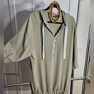 ZARA hooded military green mini dress